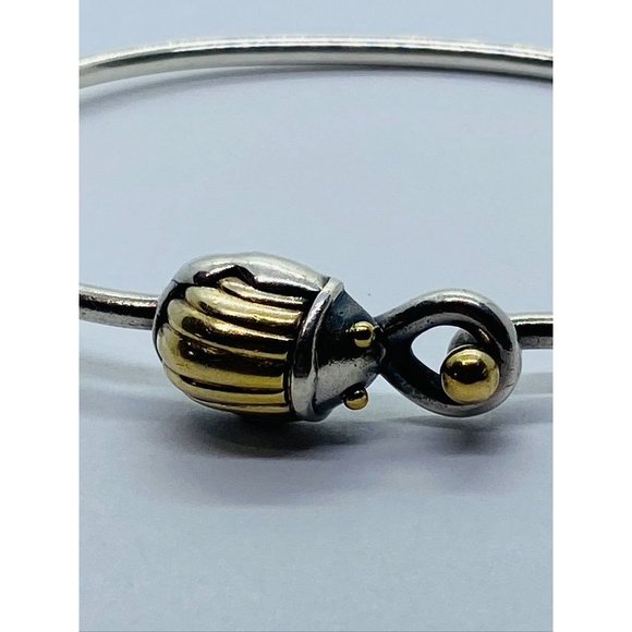 Tiffany & Co. Sterling Silver 18K Yellow Gold Scarab Hook & Eye Bracelet - Picture 3 of 9